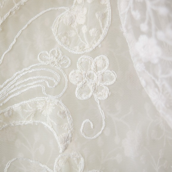 Sundance Romantic Lace Top M Ivory Embroidered Fairy Cottage Boho Festival Sheer - Picture 5 of 11